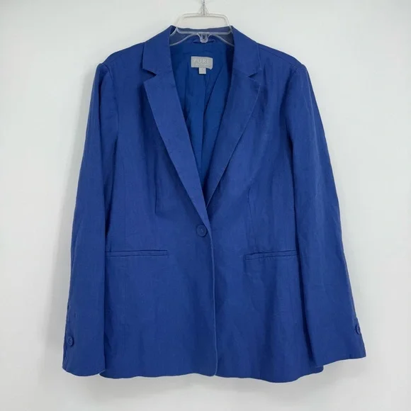 Pure Collection Blazer Women's Size 12 Linen One Button Pockets Lined Vented - Picture 8 of 8